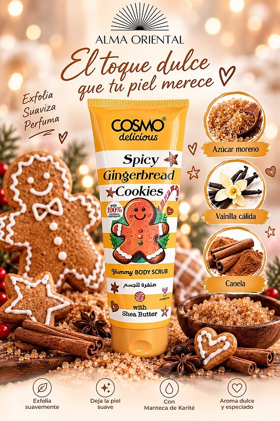 COSMO Delicious Spicy Gingerbread Cookies – Exfoliante Corporal Gourmand de Galleta de Jengibre
