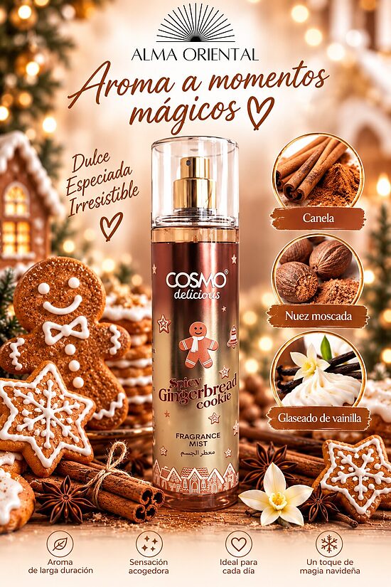 COSMO Delicious Spicy Gingerbread Cookie – Bruma Corporal Gourmand de Galleta de Jengibre