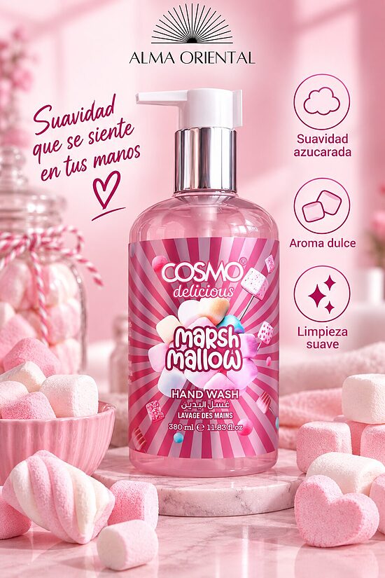 COSMO Delicious Marshmallow – Jabón de Manos Gourmand de Nubes de Azúcar. 350ml