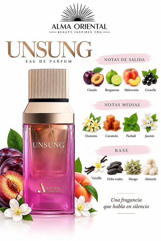 UNSUNG de Aroma Concepts – Eau de Parfum | Ciruela, Caramelo y Vainilla